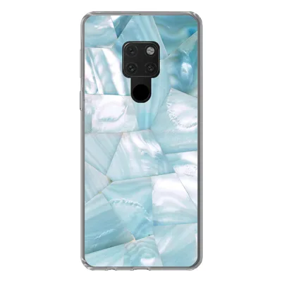 Produktbild von MuchoWow® Handyhülle Schutzhülle Hülle für Huawei P40 Lite Naturstein - Blau - Perlmutt Silikon Softcase Handy Hülle - Handy