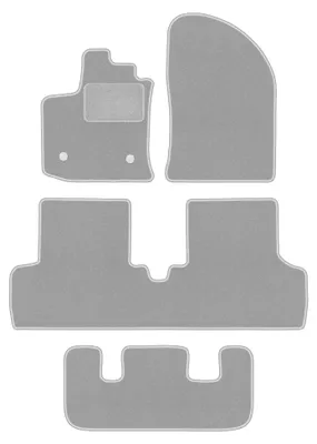 Image de Tapis de sol en moquette pour Dacia Lodgy 2012- (7 places) – jeu 4 pièces, gris, sur mesure – Wielganizator OSLO
