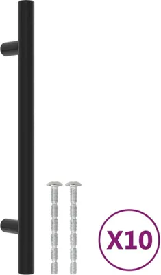 Produktbild von Möbelgriffe 10 Stk. Schwarz 128 mm Edelstahl
