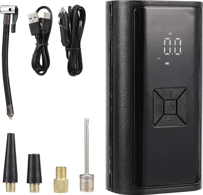 Zdjęcie produktu dla Elektryczna pompa powietrza Fortuna Lai z akumulatorem 4500 mAh, akumulatorowa pompa powietrza 150PSI z manometrem/cyfrowym wyświetlaczem LED, mini kompresor z USB/światłem LED do samochodu, motocykla, roweru, piłek i kółek do pływania