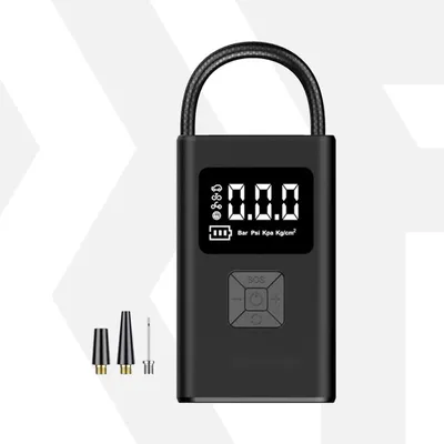 Produktbild von Nabíjací prenosný vzduchový kompresor, 8,4 V, 150 PSI, 20 l/min, Roll Fast, vrátane 12 V kábla do auta, power banka 2 x 2000 mAh, auto, bicykel, motorka, lopty, rôzne iné nafukovacie predmety, digitálny displej, LED baterka, SOS bright, čierna