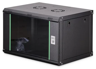 Obrázok produktu pre Digitus DN-19 07-U-EC-SW, Nástenný regál, 7U, 60 kg, Zámok, 15 kg, Čierna