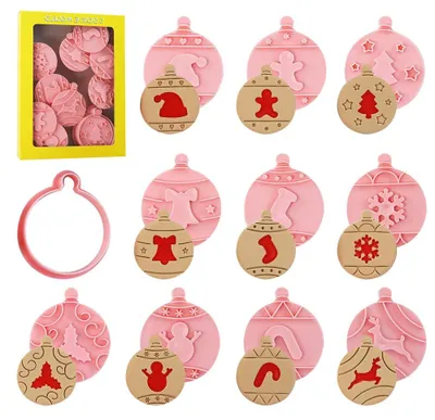 Produktbild von 11-teiliges 3D-Weihnachts-Ausstechformen-Set, Weihnachts-Ausstechformen-Set, Fondant-Weihnachts-Ausstechformen, Weihnachts-Ausstechformen für Kinder, Weihnachts-Ausstechformen, Ausstechform