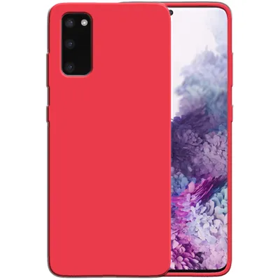 Produktbild von Smartphonica Silikonhülle für Samsung Galaxy S20 Hülle mit weicher Innenseite - Rot