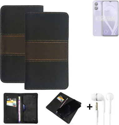 Produktbild von K-S-Trade Handyhülle + Kopfhörer kompatibel mit Lava O1 Schutzhülle Walletcase Bookstyle Tasche Schutz Case Hülle Wallet Cover Kunstleder