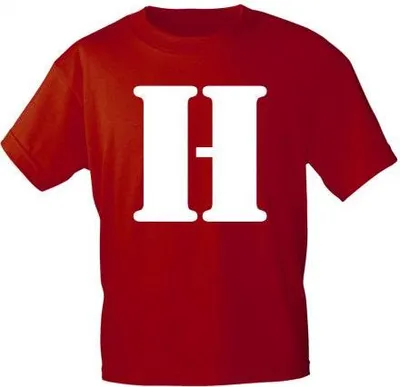 Produktbild von Marken T-Shirt mit Print Buchstabe - H - 85121 Rot Gr. S-3XL Größe - M