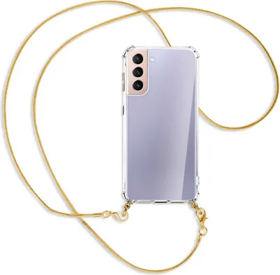 Produktbild von Handykette Backcover-Schutzhülle mit Band (Metall goldfarben) für Samsung Galaxy S21 5G - goldfarbene Kette Snake