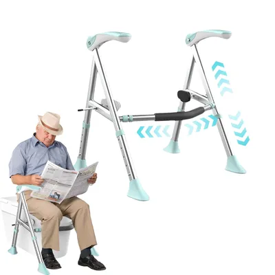 Produktbild von WC-Aufstehhilfe Aufstehhilfe Toilette Breite&Höhenverstellbar Ohne Bohren Haltegriffe, bis160kg, Einfache Installation, für Senioren Schwangere Frauen