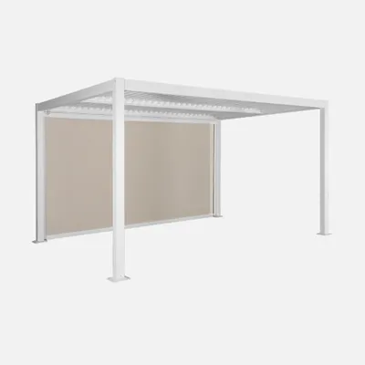 Produktbild von sweeek - Pergola mit Lamellendach Palace 3x4m + Markise 4m - Weiß