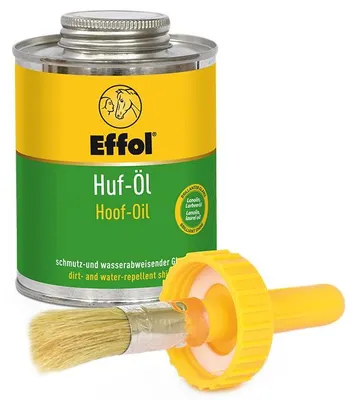 Produktbild von Effol-Huföl mit Pinsel 475 ml für brillianten Glanz schmutzabweisend fördert Elastizität des Hufes