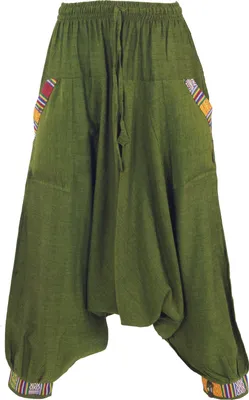 Produktbild von Pluderhose, Aladinhose Nepali - Olivgrün, Damen, Baumwolle, Hosen