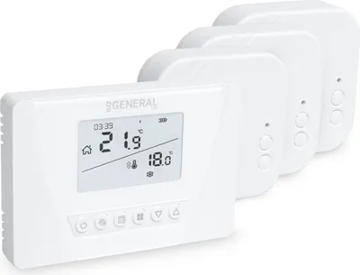 Obrázek produktu pro Funk-Raumthermostat Set Mi-300S RF mit 3 Empfängern, Heiz- und Kühlbetrieb, für Fußbodenheizung, Heizkessel, Klimagerät