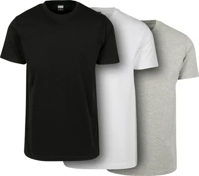 Image de Urban Classics TB2684B | Basic Tee 3-Pack T-shirt Homme - Couleur : Black/White/Grey - Taille : L