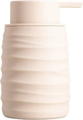 Zdjęcie produktu dla HOMLA Dozownik TORUS z tłoczeniem beżowy 8,2x8,2x17 cm