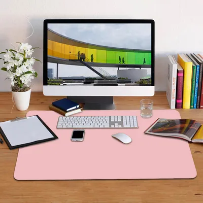 Image de Sous-mains pour ordinateur portable Tapis de bureau, Sous-mains double face ultra-minces 120*60cm/Rose