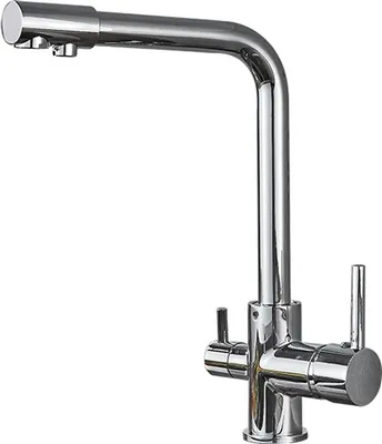 Immagine prodotto di Rubinetto da cucina con filtro dell'acqua, comando a doppia maniglia, design contemporaneo, cromo