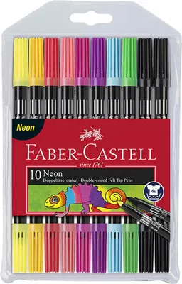 Immagine prodotto di Faber-Castell 151109 FABER-CASTELL penne a doppia punta in fibra Neon, confezione da 10 pezzi