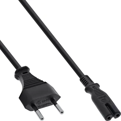 Produktbild von InLine Netzkabel, Netzstecker CEE7/16 Schweiz auf Euro 8 C7 Stecker, 1,8m, 1,8 m, CEE7/16, C7-Koppler, H03VVH2-F, 250 V
