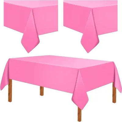 Immagine prodotto di Set di tovaglie impermeabili 137 x 274 cm per compleanni, matrimoni, campeggio - Set da 2 pezzi rosa