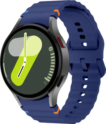 Produktbild von Strap-it Silikon-Armband mit Wellenmuster – passend für Samsung Galaxy Watch 7 (40&44mm) / 6 / 6 Classic / 5 / 5 Pro / 4 / 4 Classic / FE – Dunkelblau