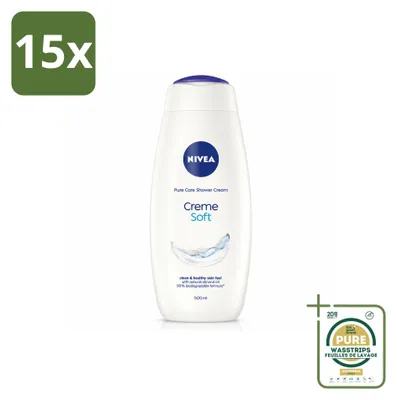 Obrázek produktu pro 15 kusů sprchového krému NIVEA Soft s mandlovým olejem - 500 ml - balení