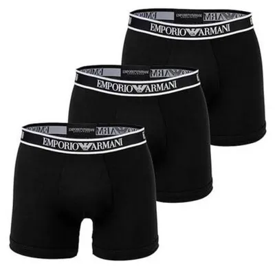 Produktbild von 3er Pack EMPORIO ARMANI Herren Boxershorts Baumwoll-Unterwäsche 111357 4R717 21320 Schwarz, Größe:S