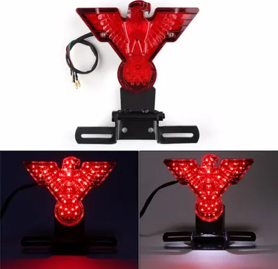 Image de Feu arrière LED universel Eagle Brake Stop Lamp Motorcycle Reverse Lights As shown