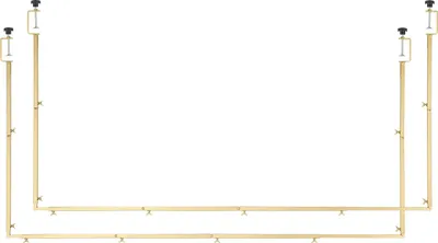 Zdjęcie produktu dla Zestaw 2 słupków do dekoracji stołu SucceBuy, wysokość regulowana od 330 do 1066,8 mm i długość regulowana od 711,2 do 2489,2 mm, łuk stołowy z zaciskami, idealny do dekoracji na wesela, urodziny i Boże Narodzenie, złote kolory