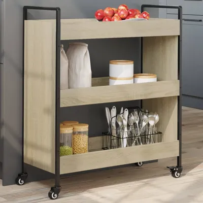 Obrázek produktu pro Kuchyňský vozík Sonoma dub 70x30x82 cm Materiál na bázi dřeva