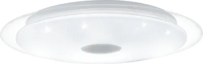 Image de EGLO LED Plafonnier Lanciano 1, lampe murale à 1 flamme avec effet cristal, télécommande, changement de température de couleur CCT, veilleuse, intensité lumineuse variable, Ø40cm