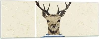 Produktbild von Bilder auf glas - Einteilig - Hipster Anthropomorphismus Hirsch - 90x30cm - Glasbilder - Wandbilder - Bilder - Wanddekoration aus Glas - Glas Bilder - Wandbild auf Glas - GAB90x30-4227