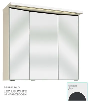 Produktbild von PELIPAL TRENTINO 770/800 Spiegelschrank 3D / Anthrazit / LED-Leuchte / 75 x 72 x 20 cm / EEK: A++