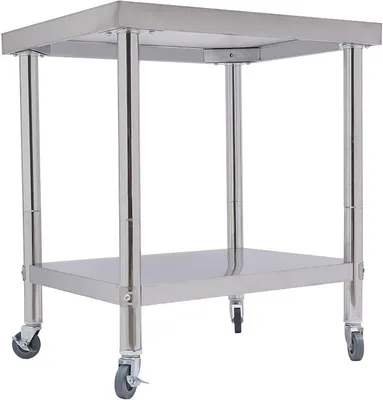 Produktbild von Edelstahltisch Gastro Tisch KüChentisch Edelstahl Arbeitstisch Aufkantung KüChe Kommerzielle Bar Lebensmittelzubereitung Tisch Werktisch FüR KüChen Hotels BäCkereien (76 * 60 * 85CM)
