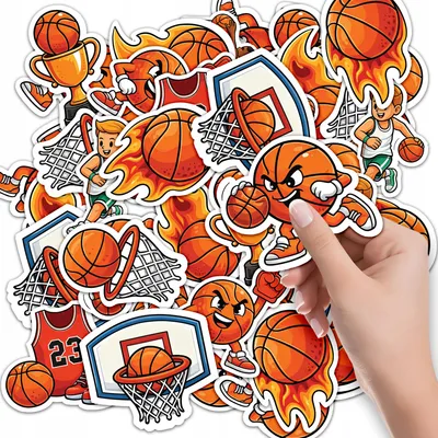 Produktbild von STICKER ETIKETTEN HEFT 10 St. - Basketball Sport Fußball Korb WSAD Spiel