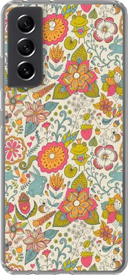 Produktbild von MuchoWow® Handyhülle Schutzhülle Hülle für Telefoonhoesje Samsung Galaxy S21 FE Mädchen - Kaninchen - Frosch - Muster - Mädchen - Kinder - Kinder - Kind Silikon Softcase Handy Hülle - Mobiltelefonhüll