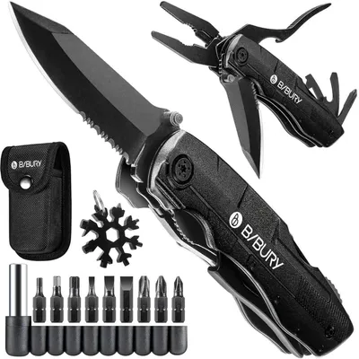 Obrázek produktu pro Multifunkční nůž 20 v 1, nerezová ocel, hliníková rukojeť, skládací nůž, outdoorové nářadí, dárek pro muže