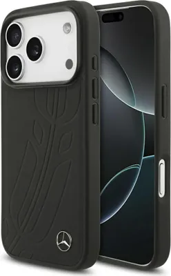 Zdjęcie produktu dla Etui Mercedes Leather Laurel MagSafe do iPhone 17 Pro czarny
