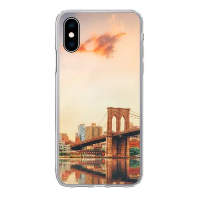 Produktbild von MuchoWow® Handyhülle Schutzhülle Hülle für iPhone X New York - Brooklyn - Brücke - Sonnenuntergang Silikon Softcase Handy Hülle - Handyhülle