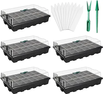 Immagine prodotto di set di propagazione da 5 pezzi - 24 celle - propagatore con coperchio - plastica