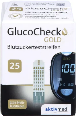 Produktbild von Glucocheck Gold Blutzuckerteststreifen 25 St