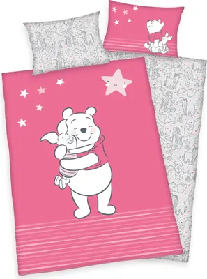 Produktbild von "Winnie Pooh ( Disney )" Bettwäsche / Babybettwäsche / Kleinkinderbettwäsche, 100% Baumwolle ( Linon ), 40x60 cm + 100x135 cm