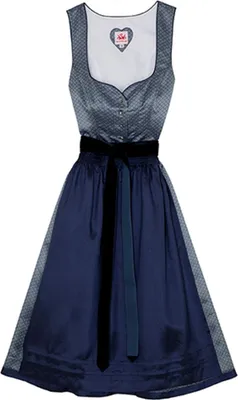 Produktbild von Spieth & Wensky Dirndl Deich Lange-Dirndl Kleid 2-teiliges Trachtenkleid, Farbe:Blau, Größe:42/XL