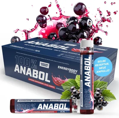 Produktbild von Energybody 100% Anabol Aminosäuren Komplex hochdosiert flüssig, Amino Liquid, 30 x 25 Ampullen, Schwarze Johannisbeere