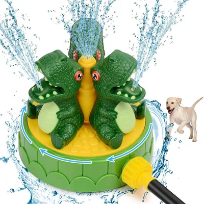 Produktbild von Rasensprenger Kinder Dinosaurier, Wasserspielzeug Garten, Sprinkler Outdoor Spielzeug, 3m Sprühweite, einfacher Schlauchanschluss, Sommer Geschenk