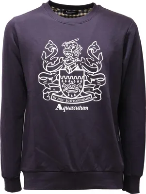 Produktbild von 2624AE felpa uomo AQUASCUTUM dark blue Baumwolle sweatshirt man
