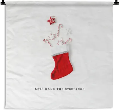 Produktbild von MuchoWow® Wandteppich Wandbehang Weihnachten - Weihnachtsdekoration - Rot 150x150 cm Tapisserie Dekoration Wandtuch - Wohnaccessoires - Modernes