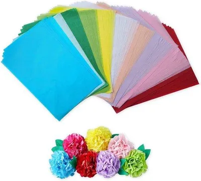 Produktbild von Famanu Seidenpapier 100 Blatt für Basteln und Verpacken - 10 Farben A4