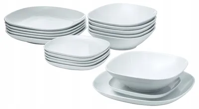 Produktbild von IKEA VÄRDERA Speiseservice 18-teilig quadratisch weiß Porzellan