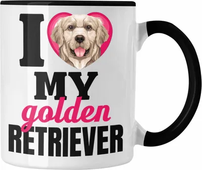Produktbild von Trendation - Golden Retriever Besitzerin Tasse Geschenk Lustiger Spruch Geschenkidee I Love My Golden Retriever (Schwarz)