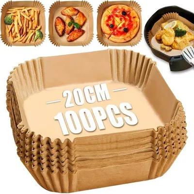 Produktbild von Kochpapier für Heißluftfrittiergerät 20-24cm, antihaft, wasserdicht, 100 Stück